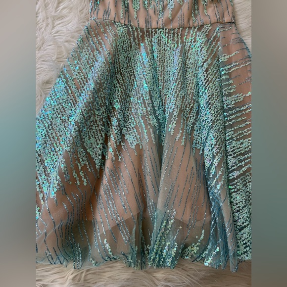 Bronx & Banco Mademoiselle Blue Sequin Mini Dress - Picture 3 of 7